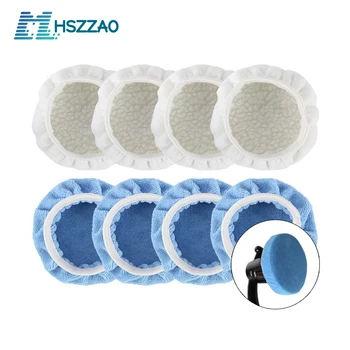 

8 Pcs Polishing Bonnet Buffer Pad Microfiber Bonnet Car Polisher Pad Cover for Car Paint Care 5-6" 7-8" 9-10" 3 Sizes