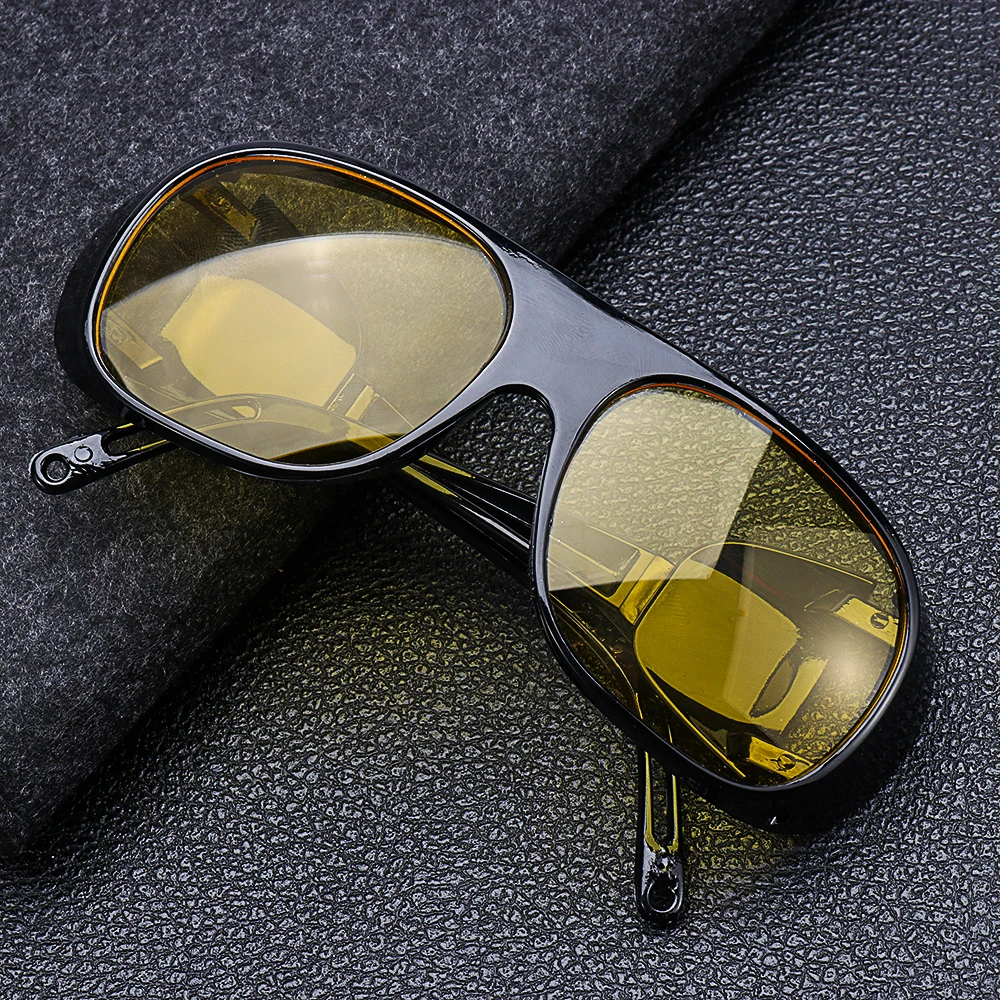 Anti Glare Night Vision Glasses Night Driving Glasses Polarized Yellow Tint Fit Over Wrap Around Prescription Eyewear For Men