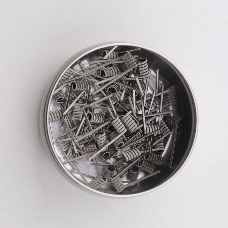 50pcs XFKM Superfine MTL Fused Clapton Prebuilt Coil A1 SS316 Ni80 Alien For MTL RDA RTA RBA Tank High resistance