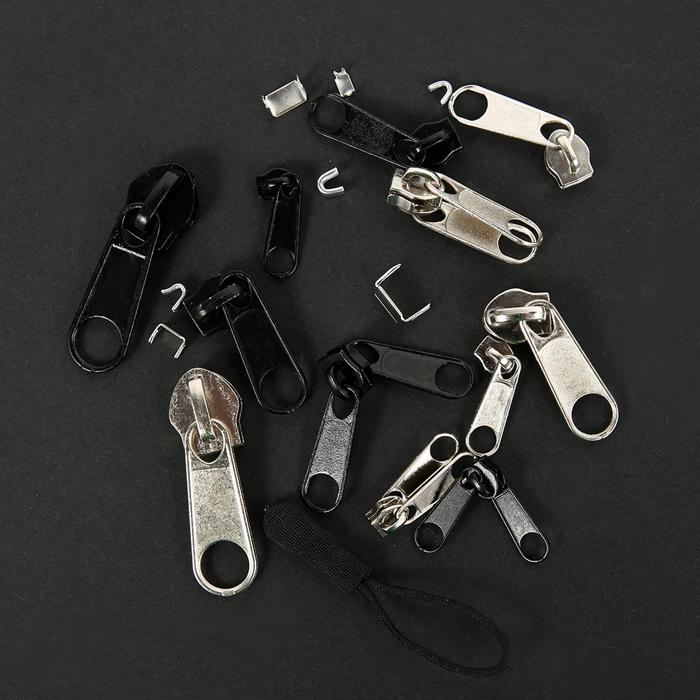 197pcs/set Zipper Replacement Head Zipper Repair Kit Install Plier Metal Lock Zip Slider Tools Pull Garment Accessories