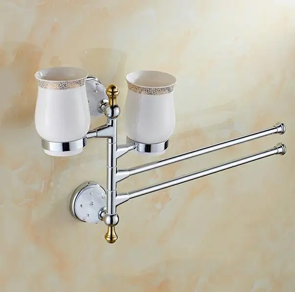 Vidric Wall Mounted Bathroom Accessories Set Towel Shelf Towel Holder Toilet Paper Holder Soap Holder Soap Dispenser EKY5100 - Цвет: 2 Cups-2 Bars