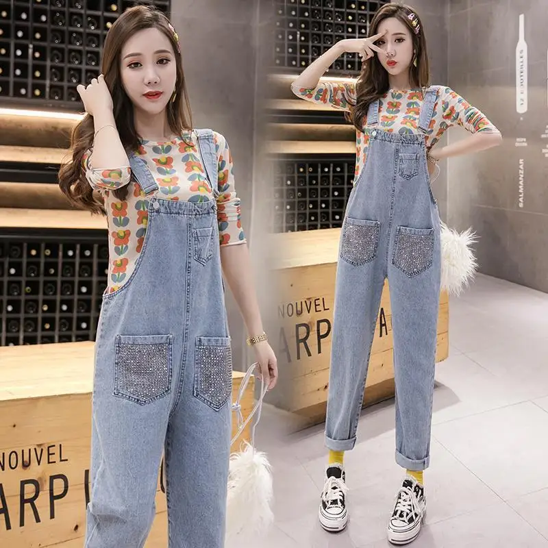 oversized denim dungarees