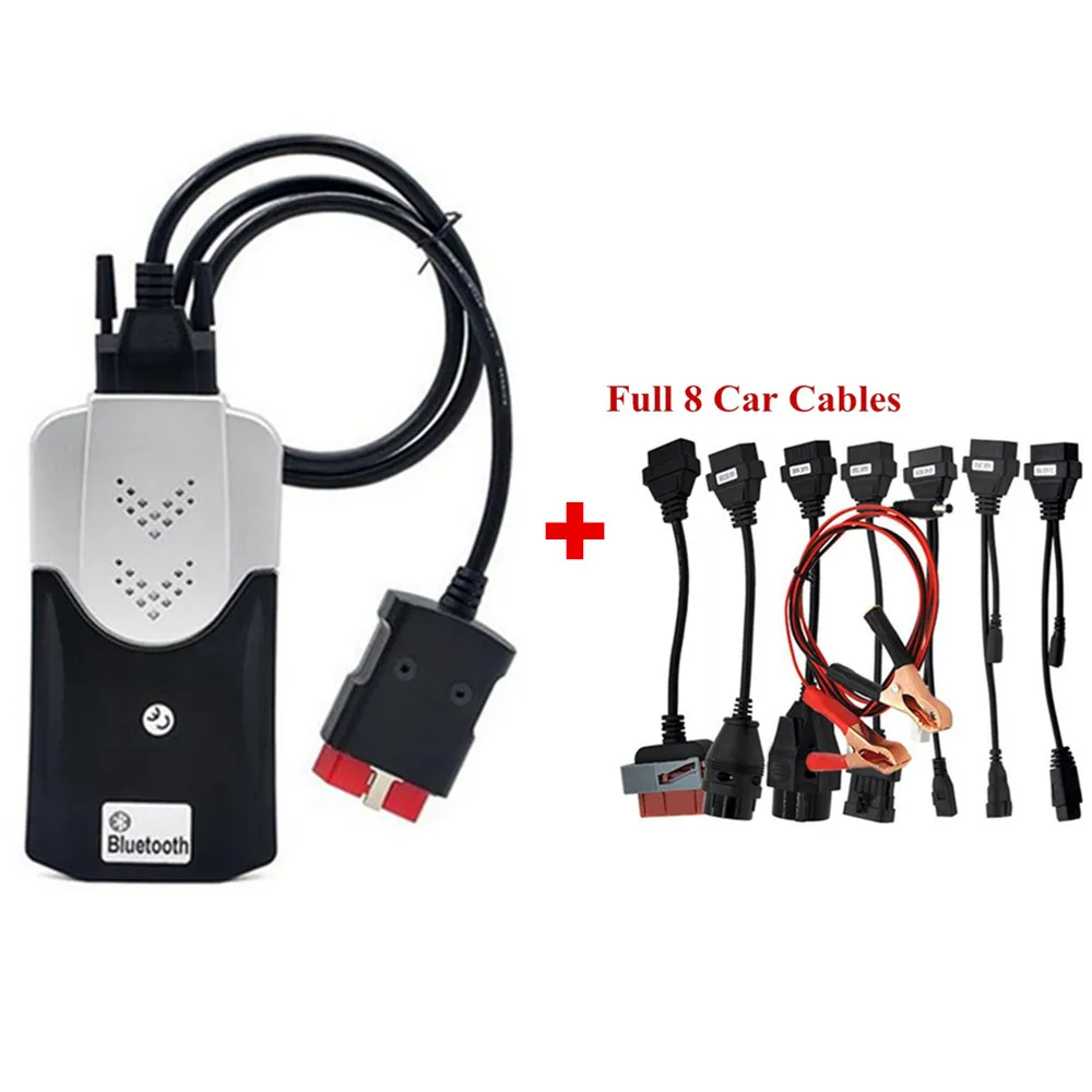 Адаптер Кабели для delphis vd DS150E cdp OBD2 OBDII автомобилей диагностический интерфейс инструмент полный набор 8 автомобильных кабелей для TCS CDP Pro кабель - Цвет: no bl car cable