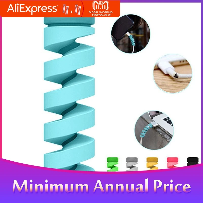

2020 2Pcs Cable Protector Silicone Bobbin Winder Wire Cord Organizer Cover for Apple iphone USB Charger Cable Cord