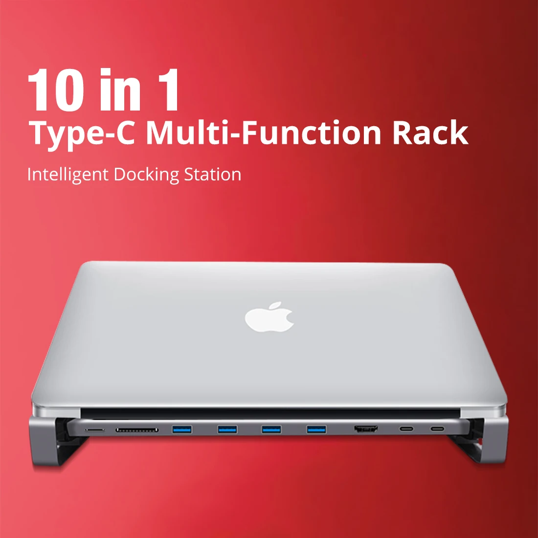 Док-станция Snowkids type C 10в1 USB C PD LAN RJ45 HDMI SD TF USB3.0 Rack Enhancement для MacBook hp Dell huawei Mi samsung