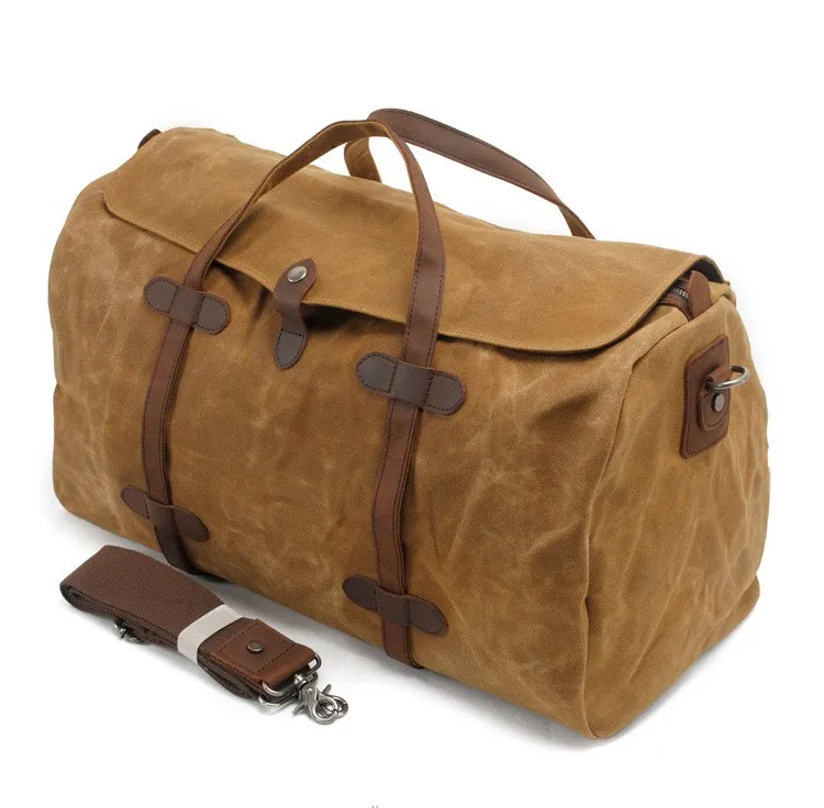 Mens Canvas Duffle Overnight Bags Grey Brown Black