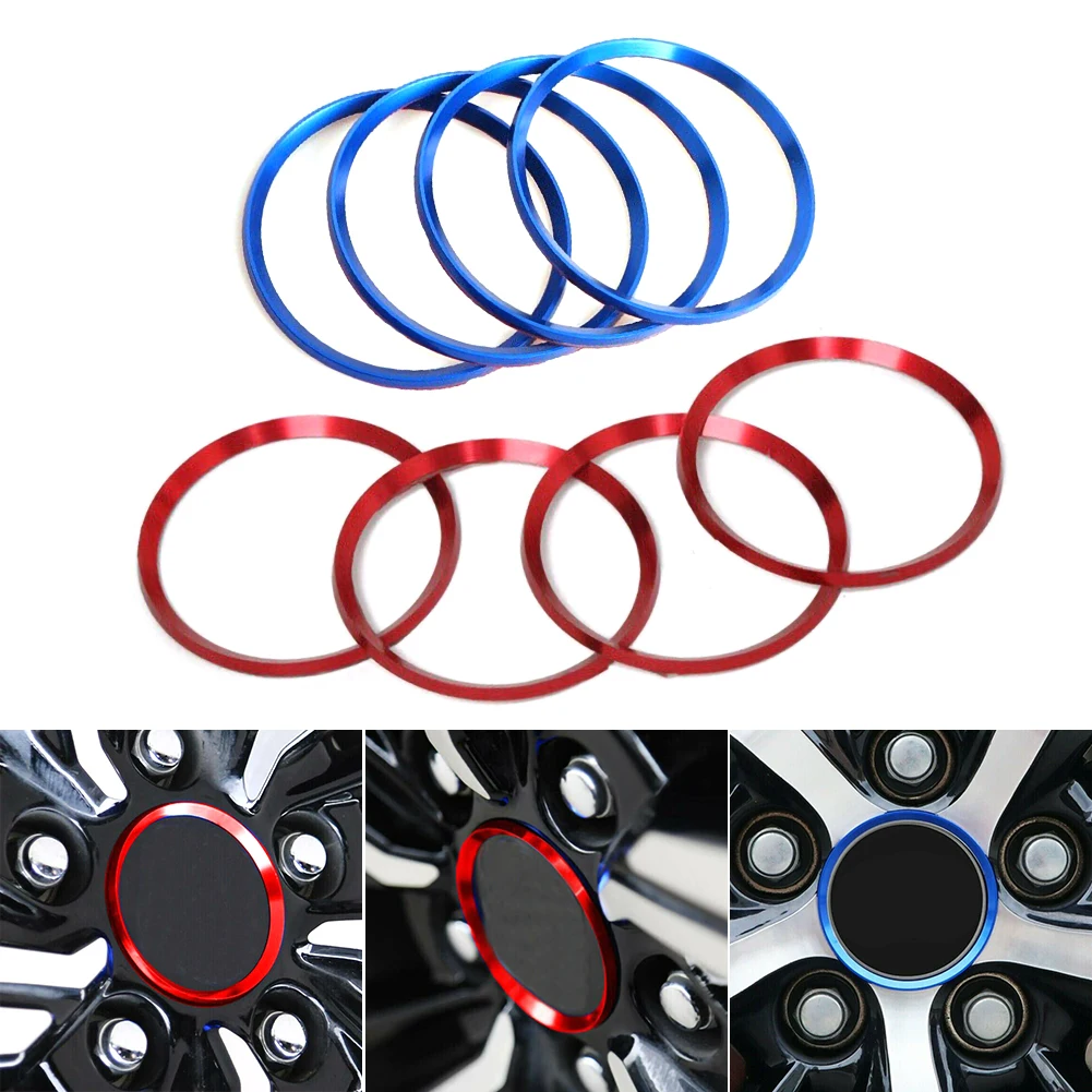 

4pcs Car Aluminum Alloy Wheel Center Hub Ring Decorator Cover Trim Decals For Toyota Camry 2018 2019 Auto Accessories