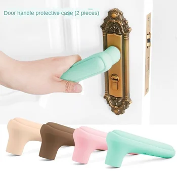 

2Pcs/Set Door Handle Protective Case Anti-Static Door Silicone Door Lock Anti-Theft Pad Handle Cover Armrest Protection Lock