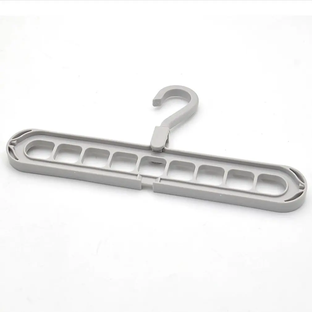 2pcs Rotating Nine-Hole Hanger Multi-Function Multi-Layer Folding Magic Hanger Wardrobe Storage Plastic Rack