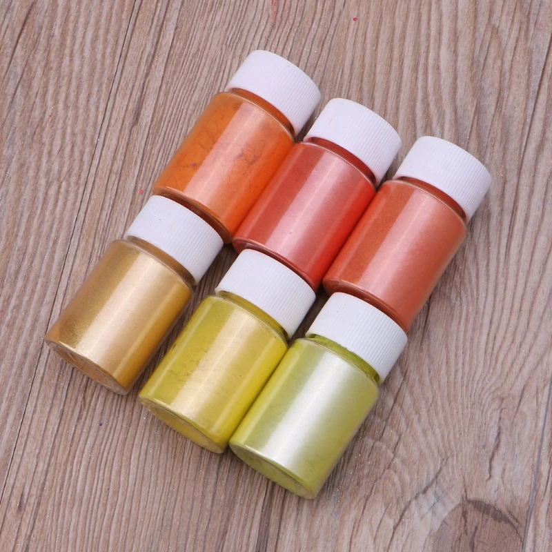 6pcs Eye Candy Mica Powder Pigment&ldquo;6 Colors&rdquo; Multipurpose DIY Arts and Crafts Additive Natural Bath Bombs Paint