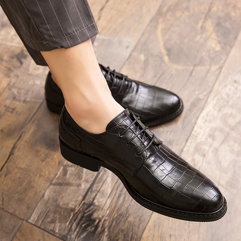 Размеры 38-47; Мужская официальная обувь; стильные удобные мужские туфли-оксфорды в деловом стиле;# XF6810