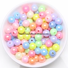 Смешанные блестящие AB круглые свободные акриловые бусины Подвески 6 8 10 12 мм выберите размер для изготовления ювелирных изделий AC3