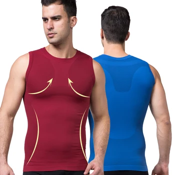 

Men Compression Running Vest Sportwear Fitness Sleeveless Training Tank Tops Quick Dry Workout Body Shapers Tank