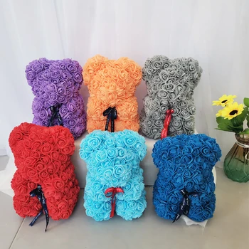 

25cm Rose Bear Rosa oso Rose Ours Teddy Rosa Orso Rose Beer Subiu Urso Artificial Flower Fleur artificielle Flores artificiale