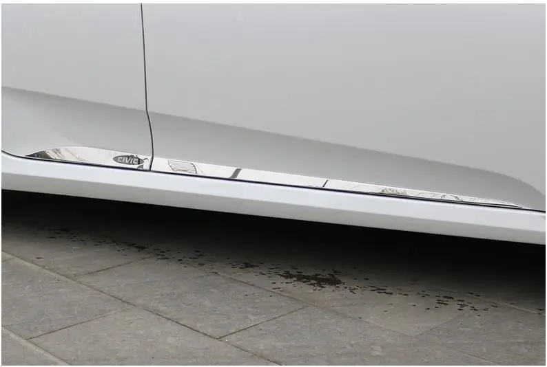 Автомобильный Стайлинг для Honda 10го поколения Civic из нержавеющей стали, для кузова, боковые молдинги, боковая дверь, украшение