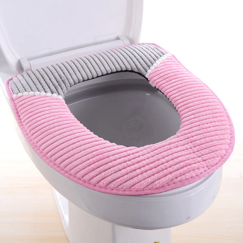 pink Теплый мягкий чехол для унитаза, накладка на сиденье, ванна унитаз, протектор, аксессуары для ванной комнаты, чехол для унитаза, моющийся коврик - Цвет: pink