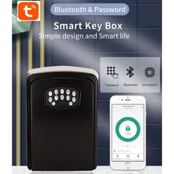 TUYA Smart Electronic Keyboxs Work With Bluetooth Gateway Waterproof Outdoor Lock Box Security Fingerprint Wall Key Box For Home