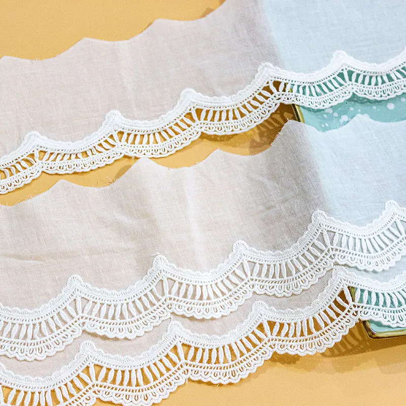 

Lace Trim 5 Yard Ivory White Hollowed-out Cotton Cloth Embroidered Ribbon Tapes Dress Clothing Sewing Fabric M4F128