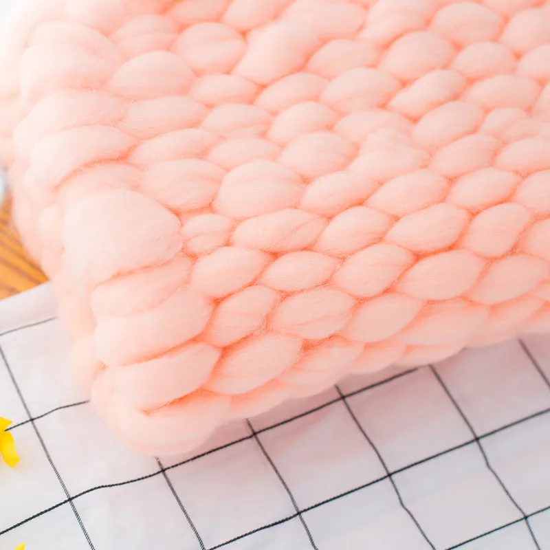 Pink Одеяло для новорожденных реквизит для фотосъемки, массивное Тканое одеяло для детской фотосъемки реквизит - Цвет: Pink