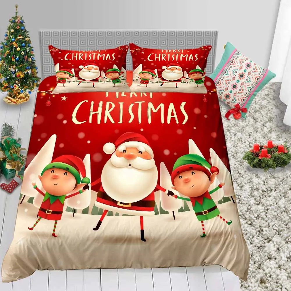 Празднование Рождества Санта-Клаус и Рождественская елка Снеговик 3D печать постельных принадлежностей новогодний зимний праздник подарки