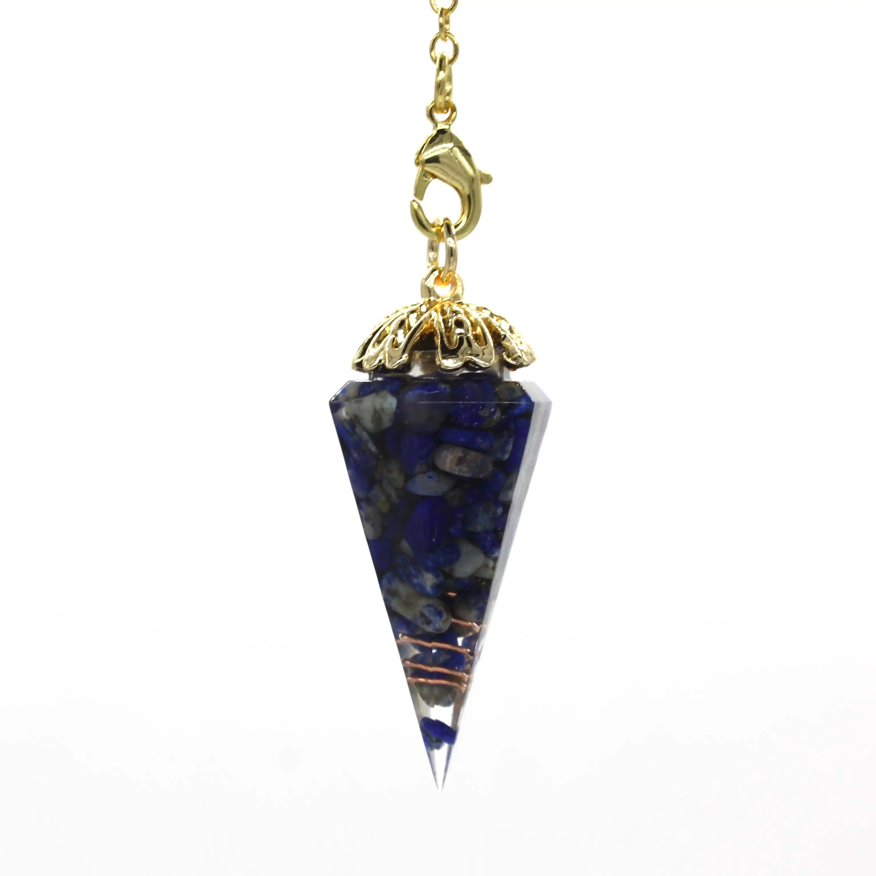 Nupuyai Chip Stones Orgone Crystal Pendulum for Dowsing Divination 