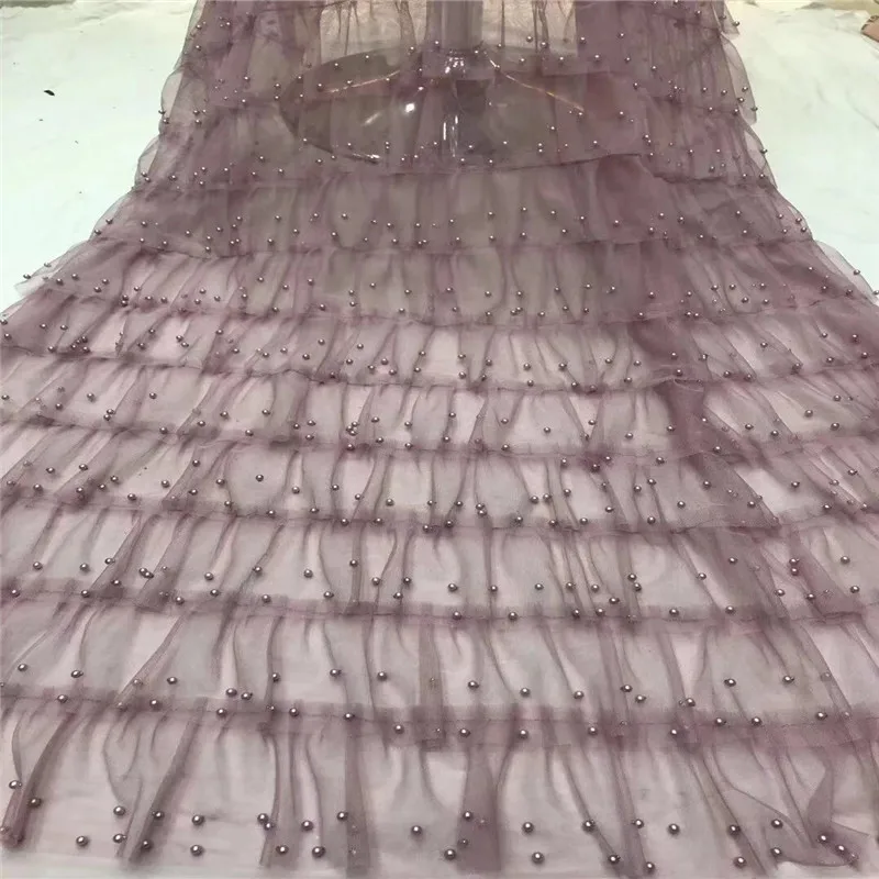 

Best Quality African Net Lace Fabric High Quality Stones Embroidery 2019 Nigerian French Tulle Mesh Lace For Wedding fj1-1151