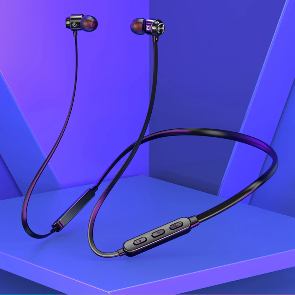 Bluetooth наушники спортивные беспроводные шумоподавления гарнитура Магнитная Шейная стерео наушники для samsung Xiaomi с микрофоном