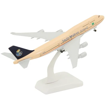 

20 Cm Solid Alloy Airplane Model Boeing 747-400 Saudi Airlines Wheeled B747 Passenger Aircraft Gift Ornaments Children Toys