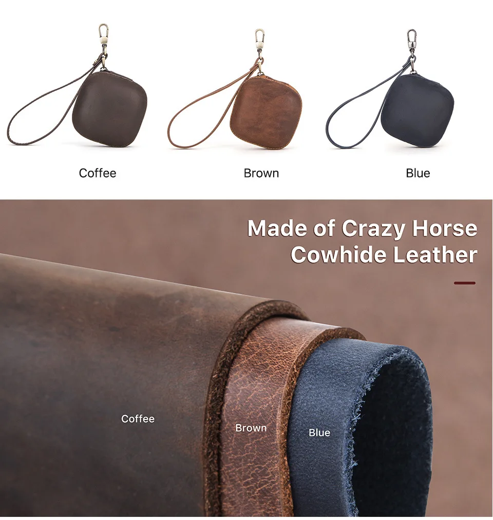 Luxury Leather Earphone Case for Kz ZSTX ZSN Vintage Headphone Case with Keychain Cable Storage Case Earphone Case for TRN
