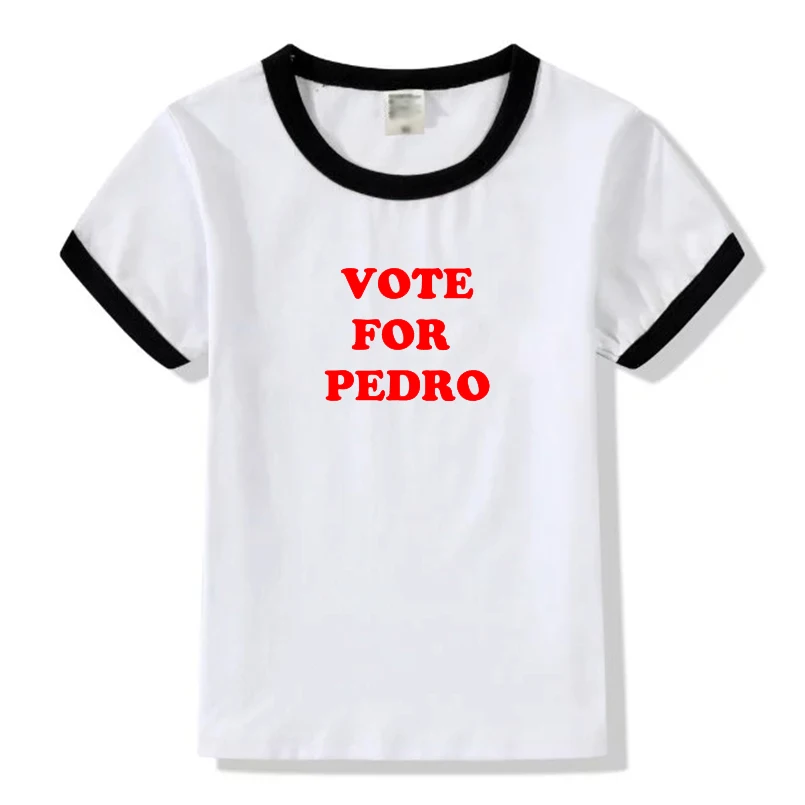 Футболка с надписью «Vote For Pedro», футболка унисекс из хлопка, большие размеры, топы с круглым вырезом и короткими рукавами, крутой Графический стакан, футболки