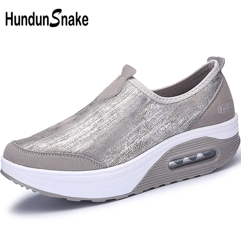 Женские кроссовки на платформе Hundunsnake Серые воздушной подушке спортивная обувь
