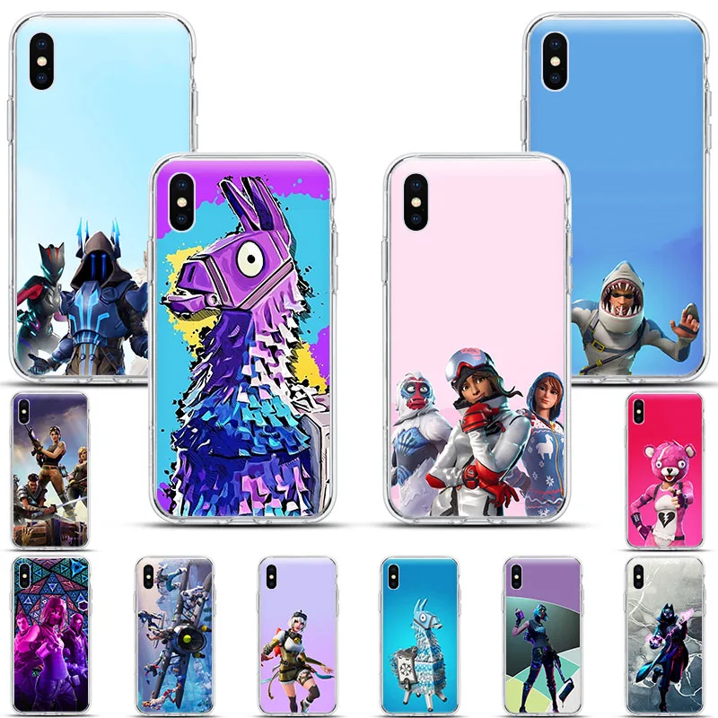 

Soft TPU Silicone Phone Case For iPhone 11 Pro X XR XS Max 7 8 6 Plus 5 SE Hot game FN battle royale Fashion monsters lama cover