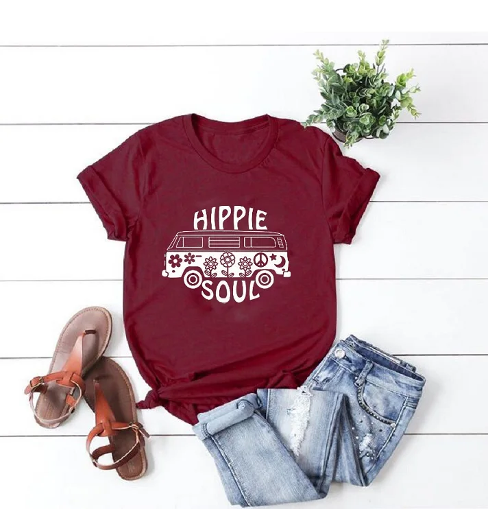 Хиппи Soul Футболка гранж tumblr camisetas уличный стиль эстетический Графический Забавный хлопок автомобиль для женщин Искусство Винтаж Футболка 90s Топ