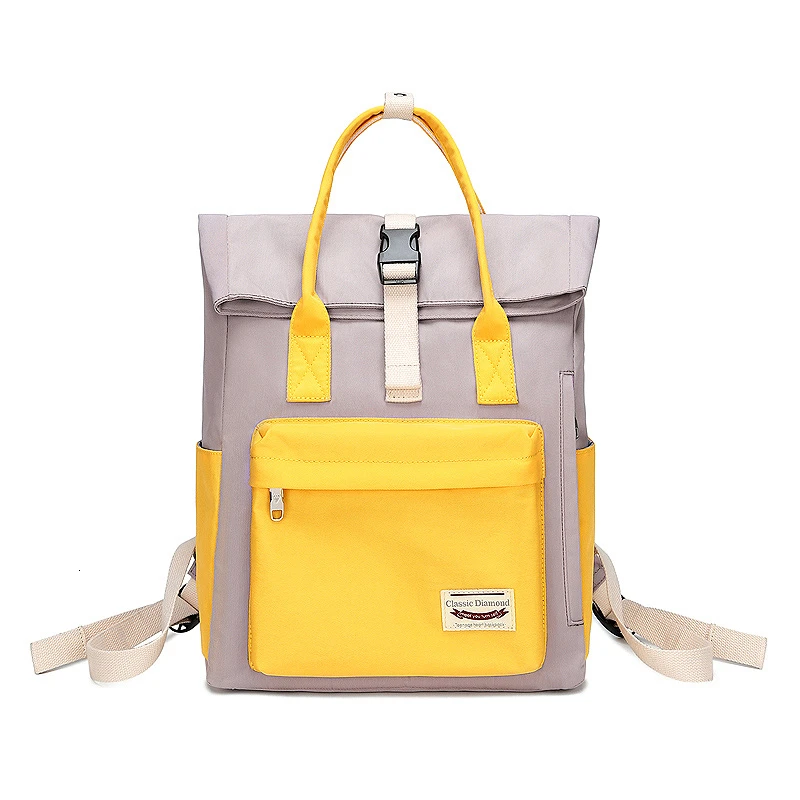 Yellow Backpack LIKETHIS рюкзак для девочек, школьная сумка, дизайнерская, для путешествий, для подростков, нейлон, водонепроницаемый, для женщин, для ноутбука, рюкзаки, сумка на плечо, Mochila Feminina - Цвет: Yellow Backpack