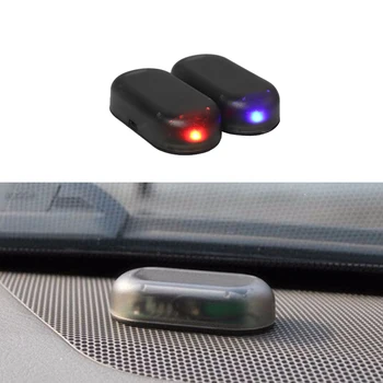 

Car Solar Power Dummy Alarm Warning Anti-Theft Caution Bulb Simulated Flash Solar Power Car Security LED Light Car Interior