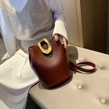 

women bag PU Bucket purse luxury bag Sequined Fashion Solid Shoulder Bags designer women high quality Simple style