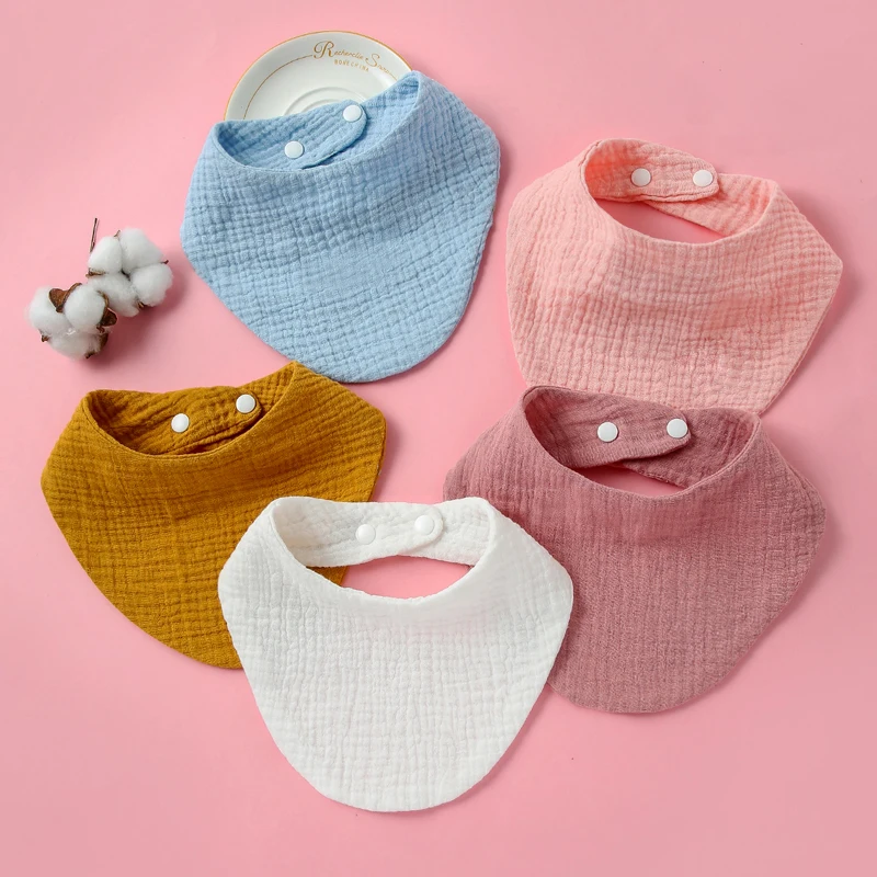 5 pieces/lot Baby Bibs Triangle Kids Cotton Bibs Saliva Towel Baby Boys Girls Feeding Apron Cotton Bandana Bibs