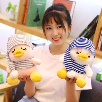 

25-40cm new cute hooded duck plush toy cute animal yellow duck soft fur doll toy Christmas birthday gift child girl decoration