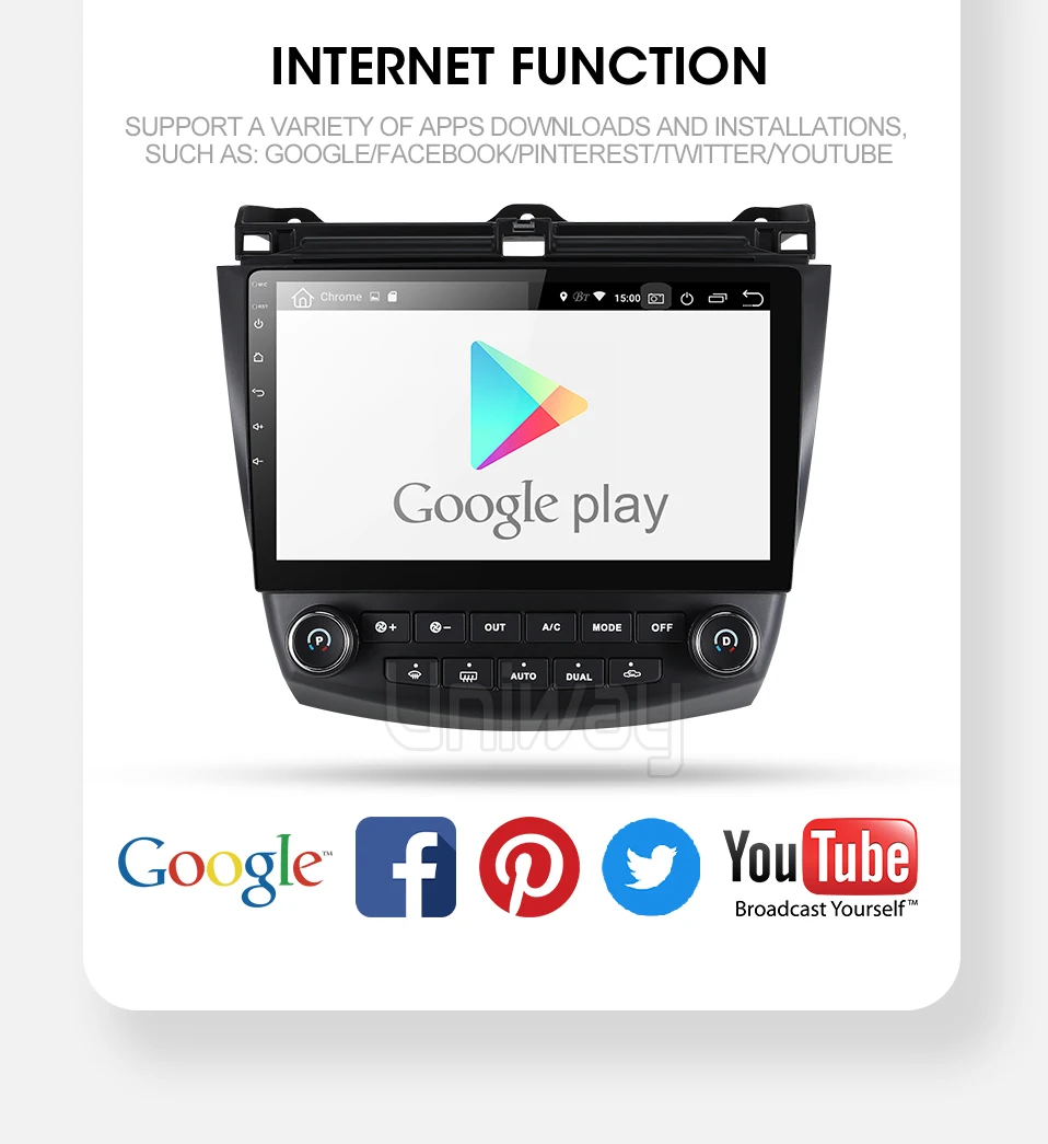 Perfect Uniway AYG1071 2G+32G android 9.0  car dvd for Honda Accord 7 2003 2004 2005 2006 2007 car radio video player gps navigation car 9