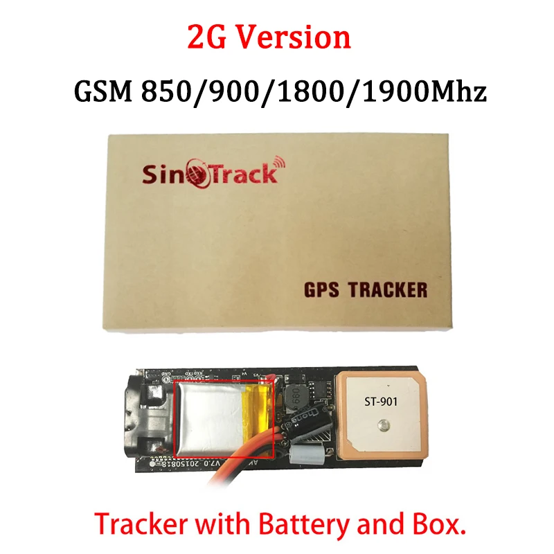 Мини водонепроницаемый Встроенный аккумулятор GSM gps трекер ST-901 для автомобиля мотоцикла 3g WCDMA устройство с программное обеспечение для онлайн отслеживания - Цвет: 2G With Battery