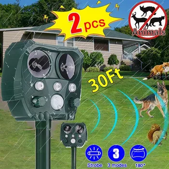 

2pc KCASA Solar Ultrasonic Animal Repeller Outdoor Garden Waterproof Pest Repeller Snake Cat Dog Bird Dispeller Keep Animal Away