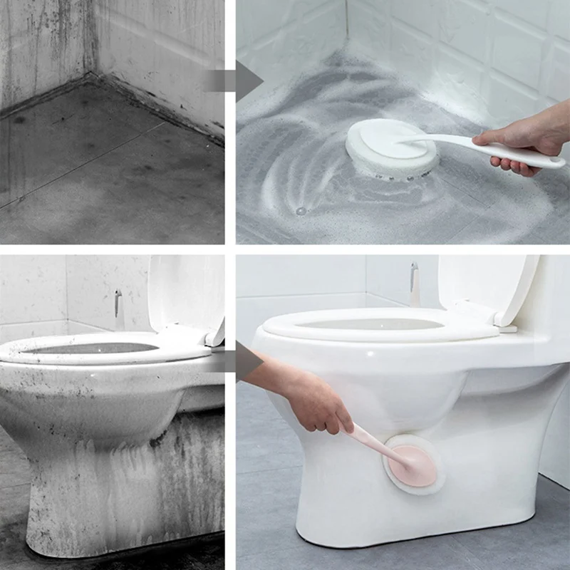 1pc Hand-held Sponge Cleaning Brush Bath Brush Ceramic Tile Kitchen Descaling Pot Brush Floor Brush Replaceable Sponge