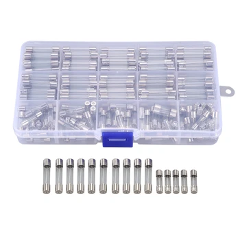 

250Pcs Fast-Blow Glass Fuses Assorted Kit 6X30mm 250V1A2A3A5 A6A7A8A10A15A20A 5X20mm Tube Fuses with Plastic Box
