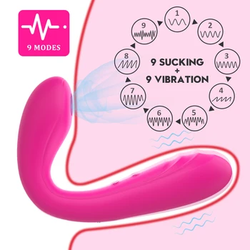 Sucking Vibrator Fix Bendable Dildo G Spot Clitoris Stimulator 9 Vibration Vaginal Anal Orgasm Sex Toys for Women Couple Fun 2