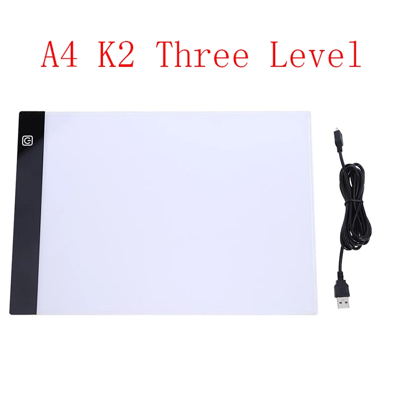 A4 K2 Three Level A3/A4/A5 цифровой графический планшет доска для рисования со светодиодами покраска световой короб калькирование, копирование плавного затемнения цифровой планшет Настольный коврик - Цвет: A4 K2 Three Level