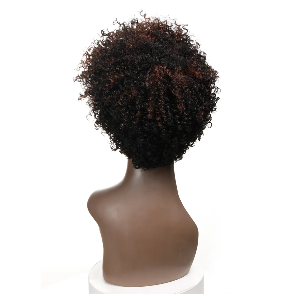 Trueme короткие кудрявые вьющиеся человеческие волосы парик Remy бразильские парики