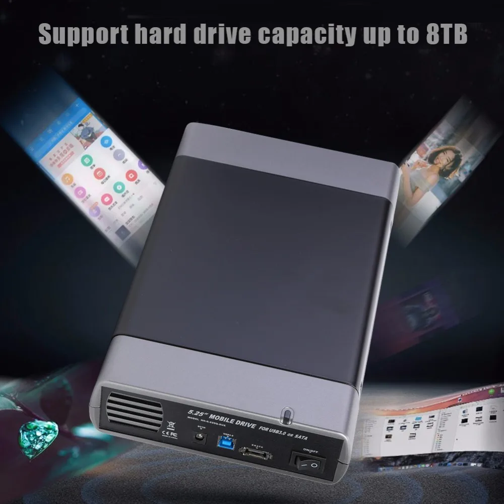 5,25 дюймовый корпус оптического привода USB3.0/2,0 для SATA США/ЕС адаптер Жесткий диск чехол поддерживает DVD формат 16 Скорость записи жесткий диск чехол