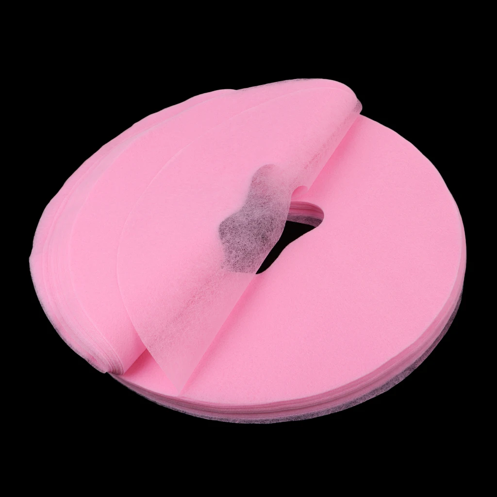 200 шт Круглые нетканые салонные спа одноразовые массажные кровати стул стол Декоративная Подушка Чехлы подголовник простыни для колыбельки белый розовый