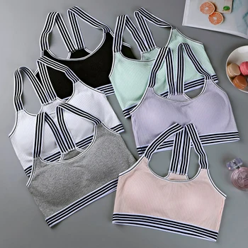 

Elifashion Japanese Korean Girls Cotton Underwear Set No Steel Sling Thread Bra Running Wrapped Chest Base For Women