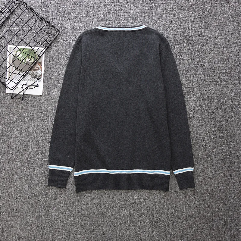 2019 New Sweater Slytherin Ravenclaw Hufflepuff Long Sleeve Sweater V-neck All-match Unisex Daily Clothes Cosplay Costumes